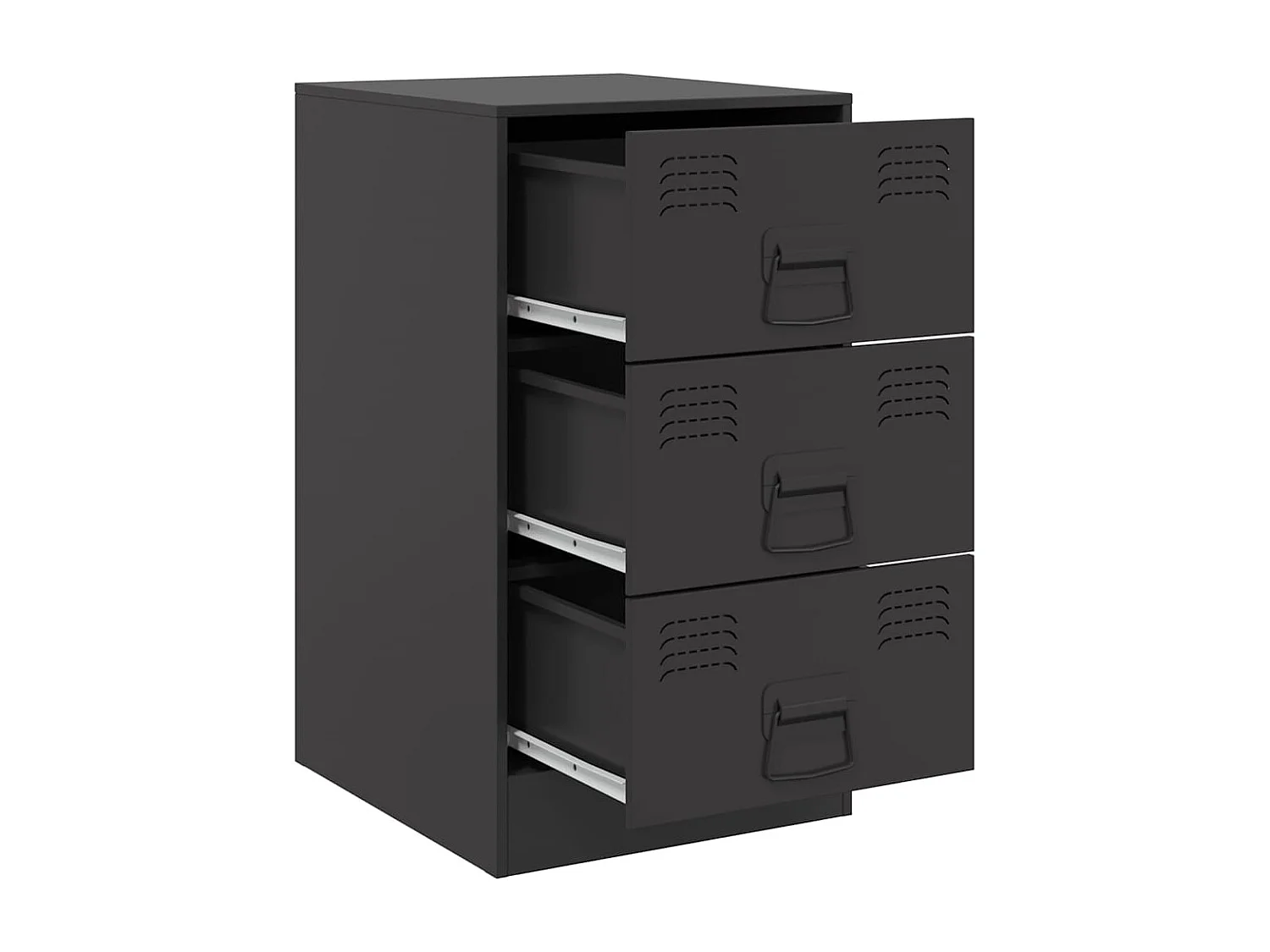 Nachttisch-Beistelltisch-Nachtschrank Schwarz 34,5x39x62 cm Stahl SHL63974