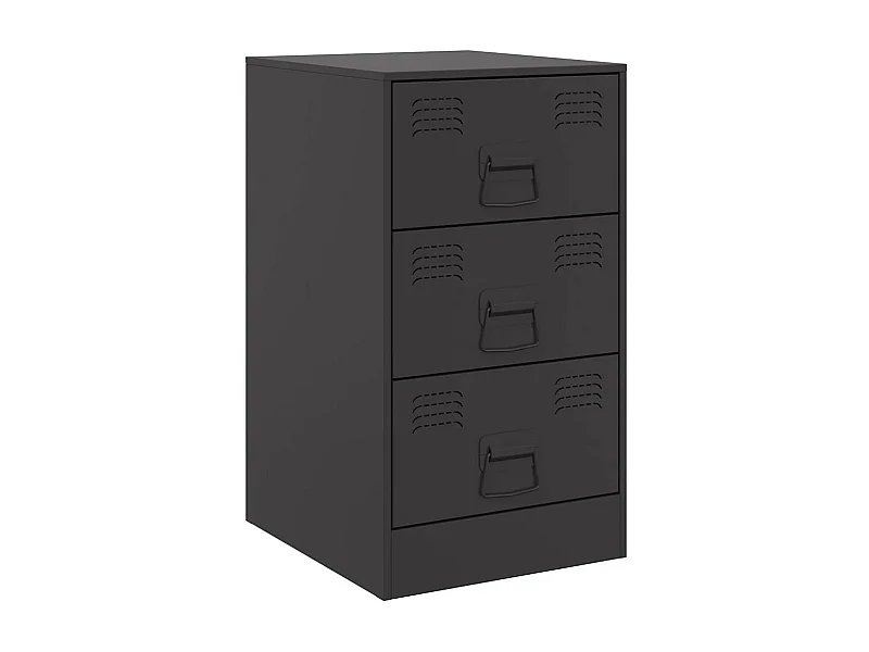 Nachttisch-Beistelltisch-Nachtschrank Schwarz 34,5x39x62 cm Stahl SHL63974