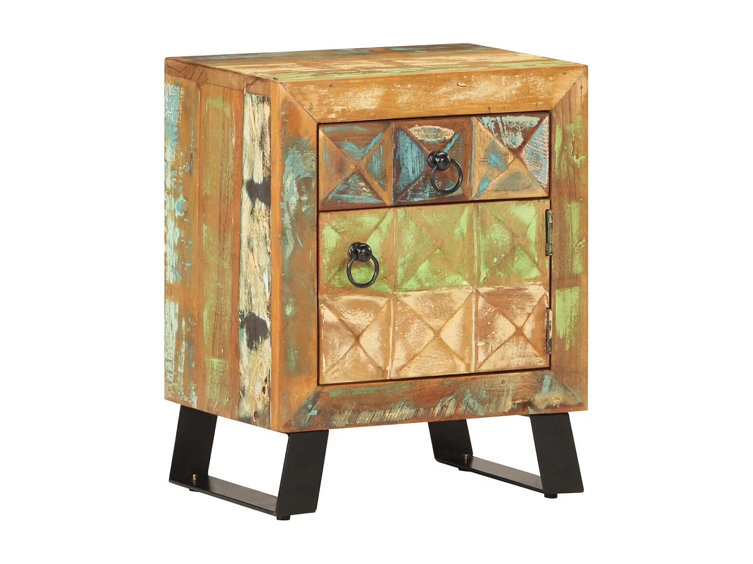 Nachttisch-Beistelltisch 40x30x50 cm Recyceltes Massivholz SHL68806