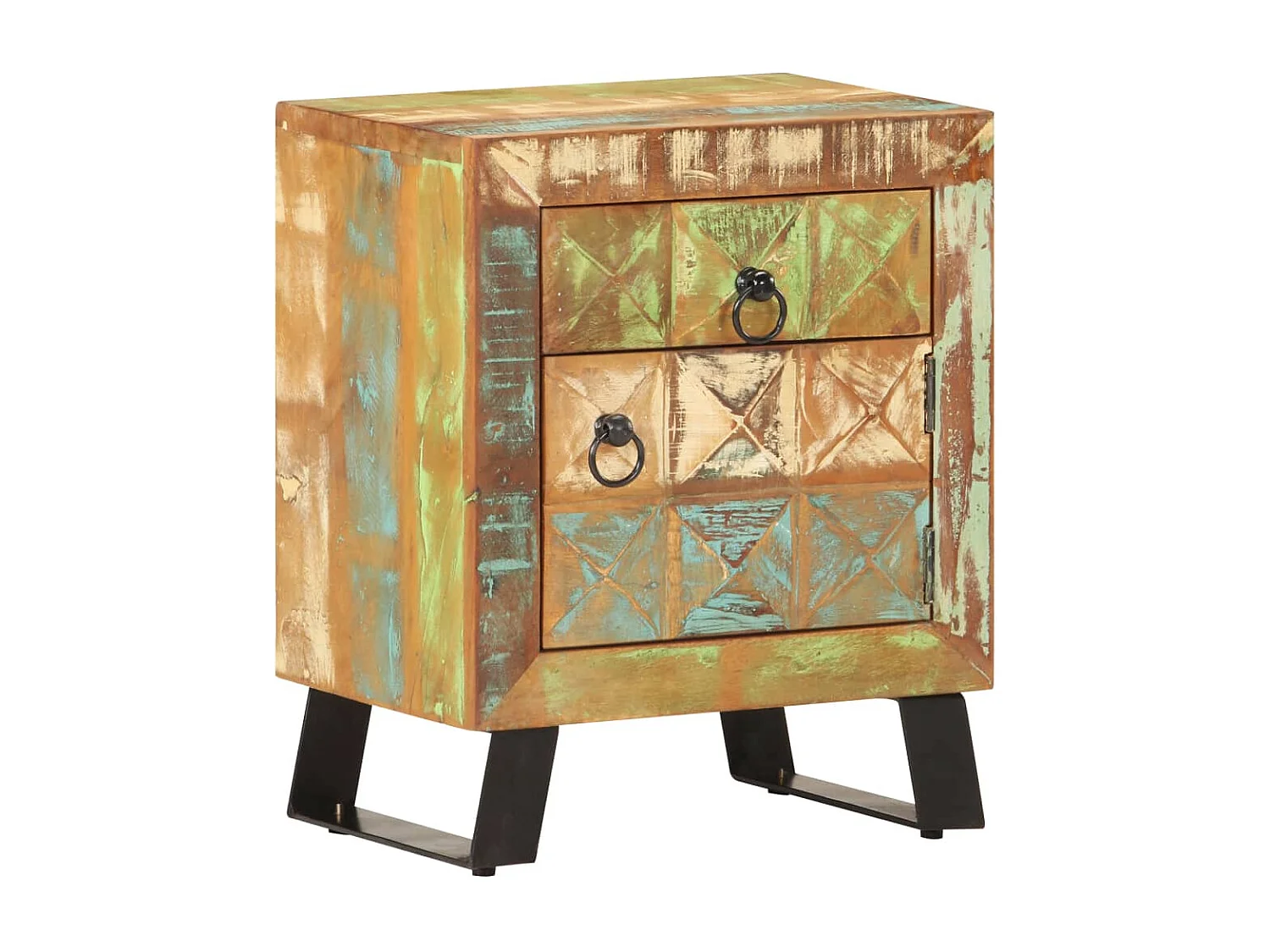 Nachttisch-Beistelltisch 40x30x50 cm Recyceltes Massivholz SHL68806