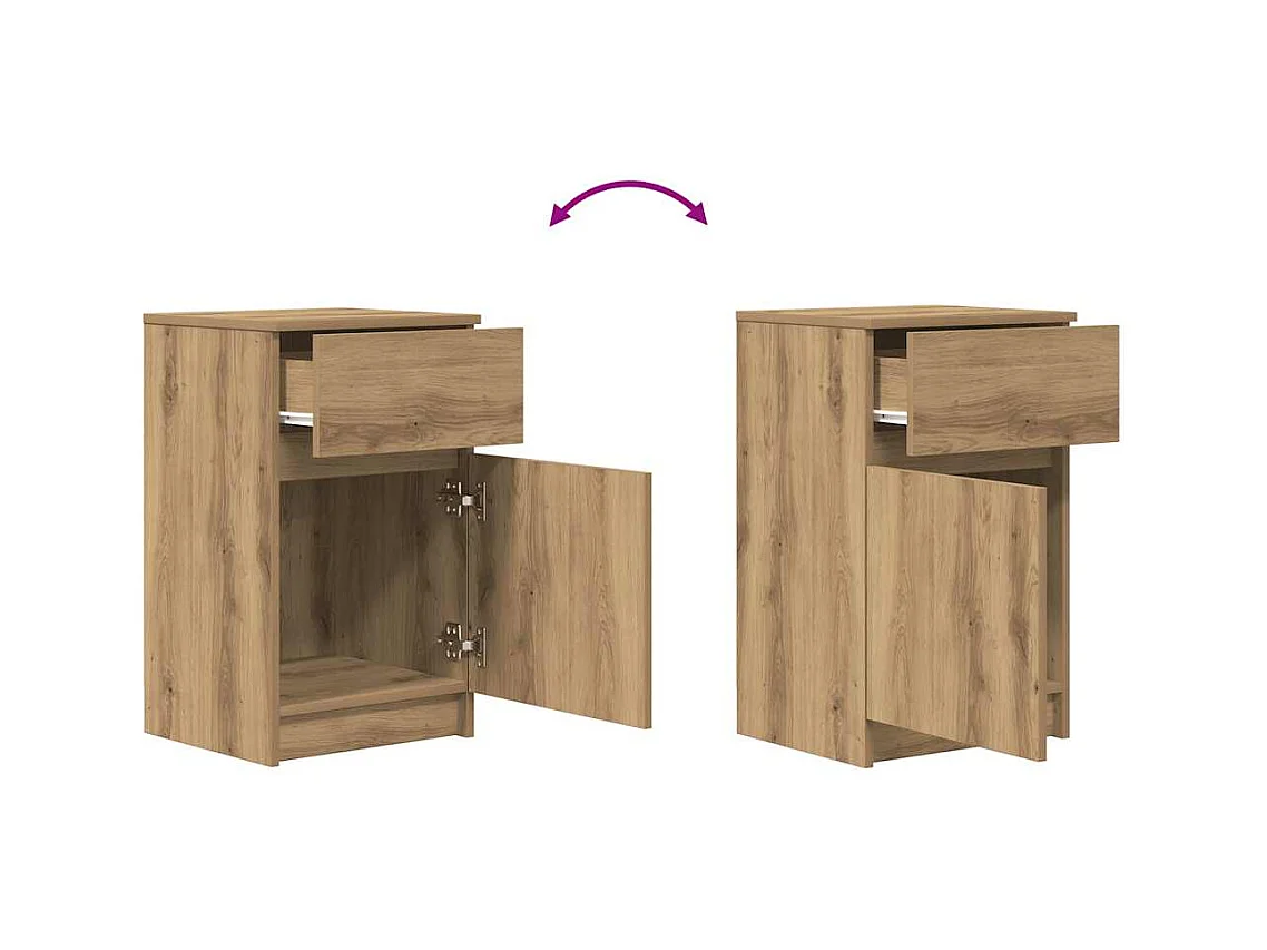 Mesita de noche | Mesilla de noche madera de ingeniería roble artisian 39x35x65 cm