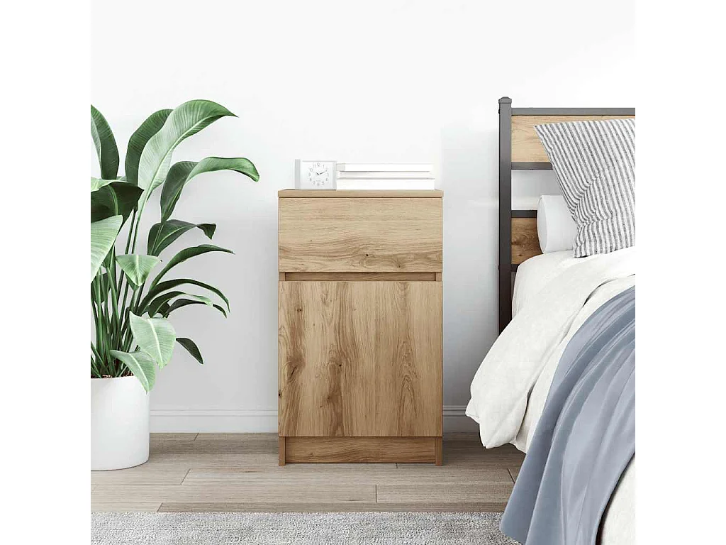 Nachttisch-Beistelltisch Artisan-Eiche 39x35x65 cm Holzwerkstoff SHL60671