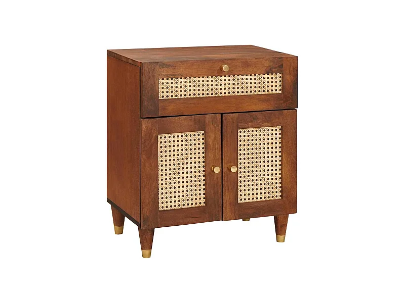 Mesas de noche | Mesa auxiliar | Mesita de noche con cajón Marrón 50x33x60 cm