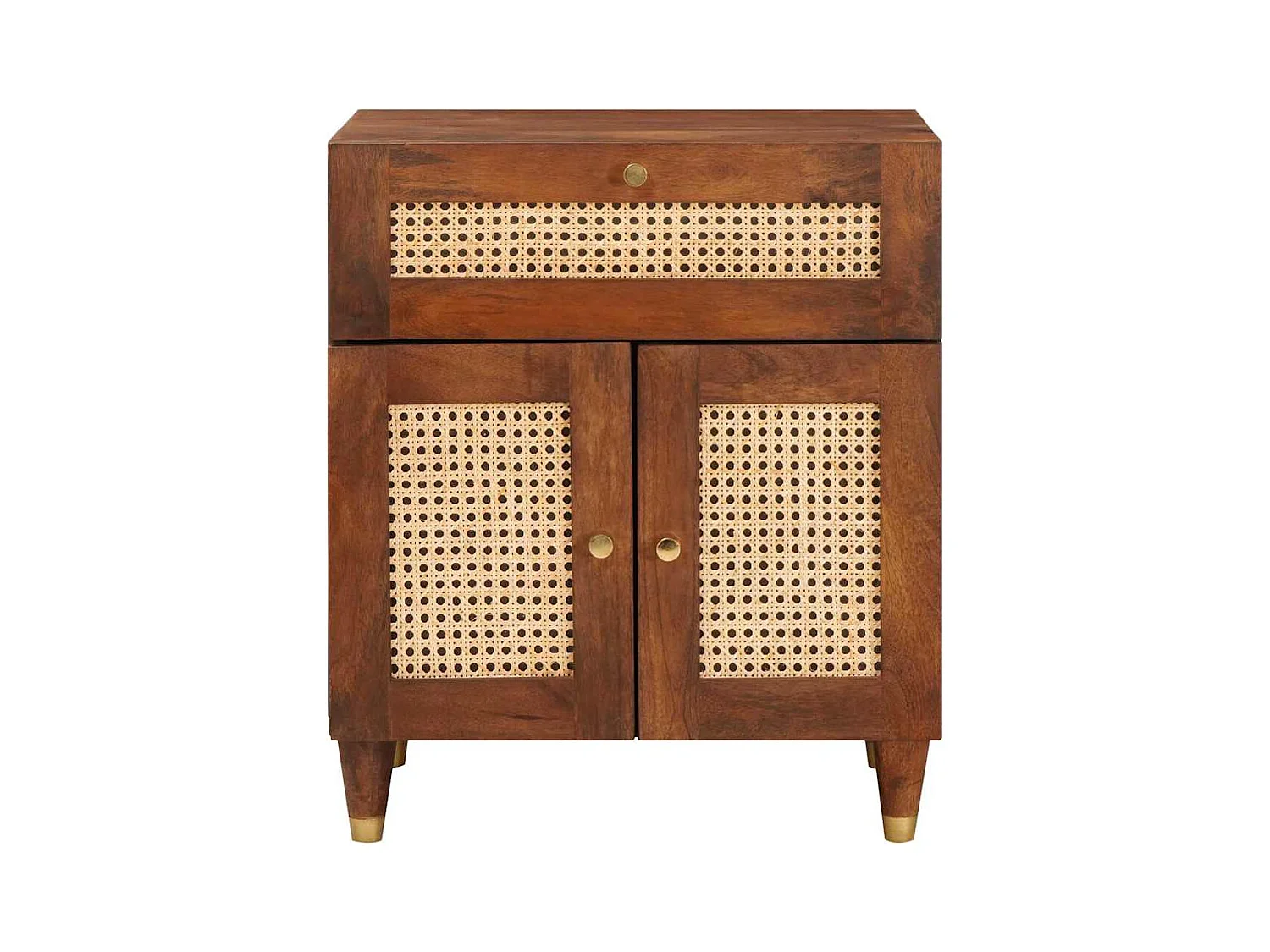 Mesas de noche | Mesa auxiliar | Mesita de noche con cajón Marrón 50x33x60 cm