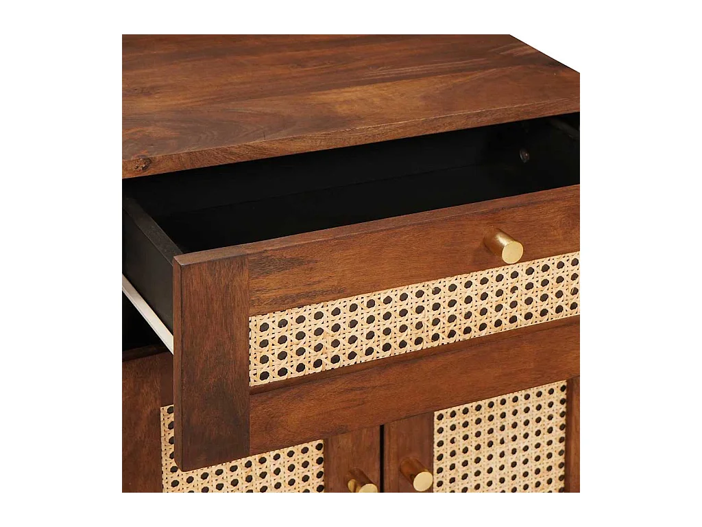 Mesas de noche | Mesa auxiliar | Mesita de noche con cajón Marrón 50x33x60 cm