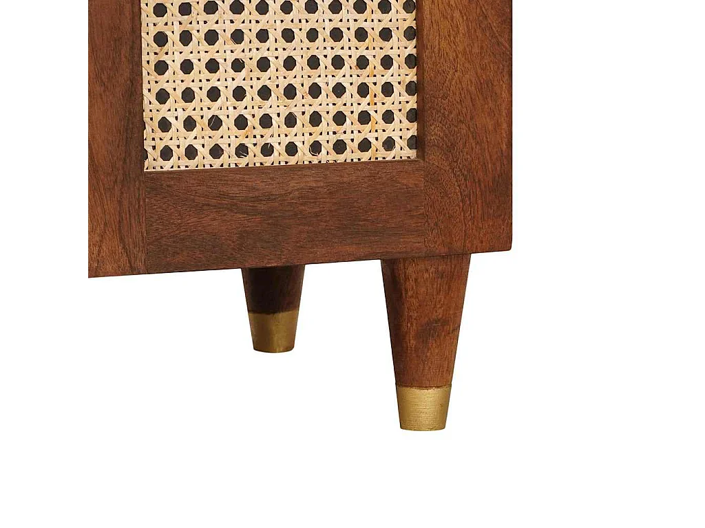 Nachttisch-Beistelltisch Braun 50 x 33 x 60 cm Rohr und massives Mangoholz SHL84138