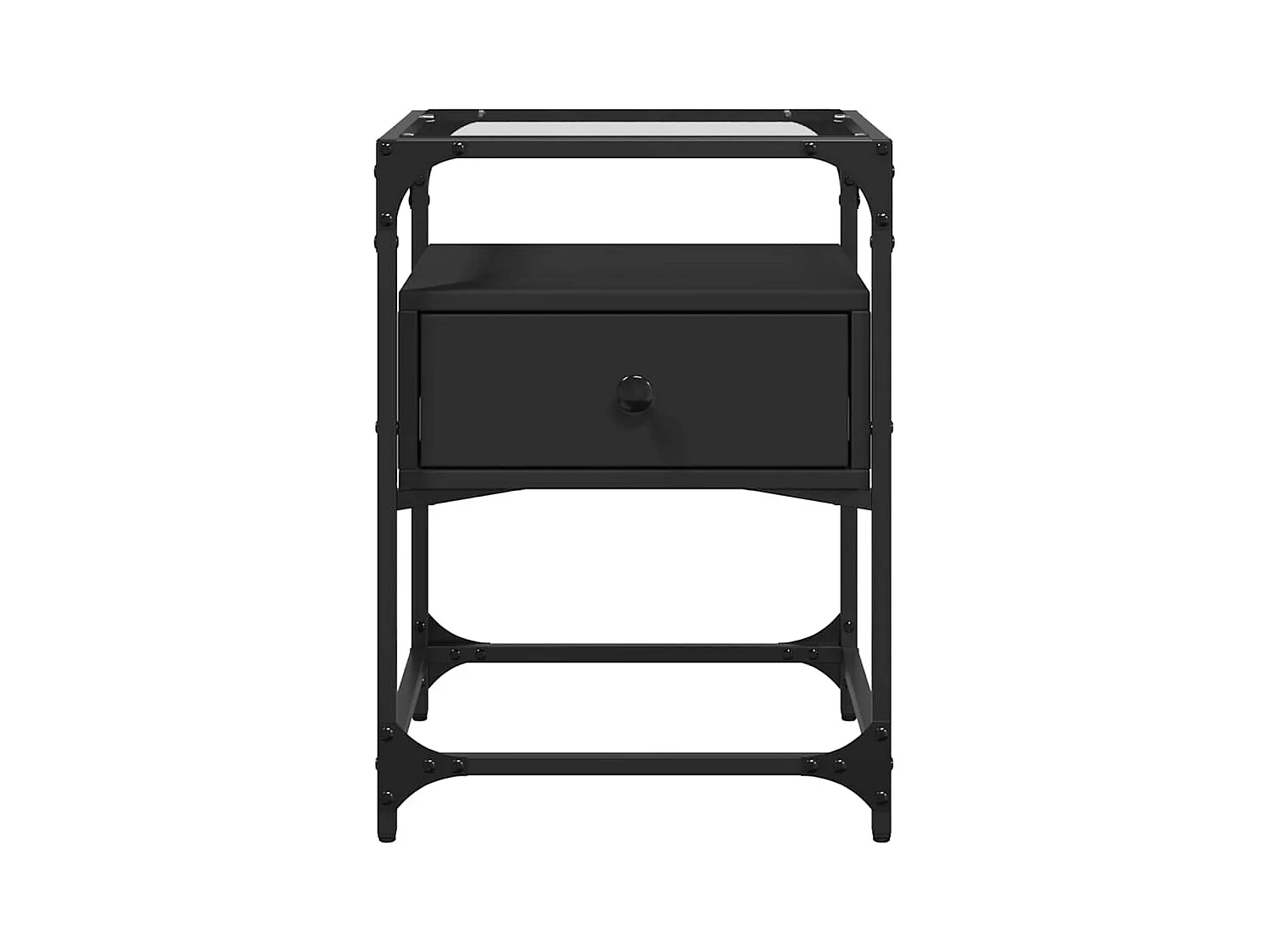 Tables de chevet lot de 2 avec tiroirs noir 40x40x55 cm bois d’ingénierie