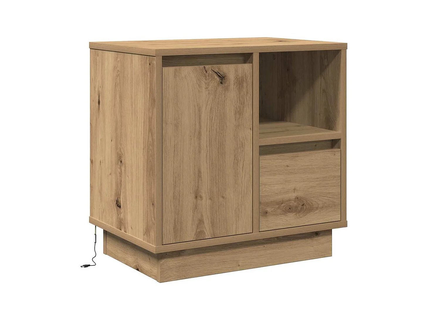 Table de chevet-Table d'appoint avec chêne artisanal 50x34.5x50 cm.