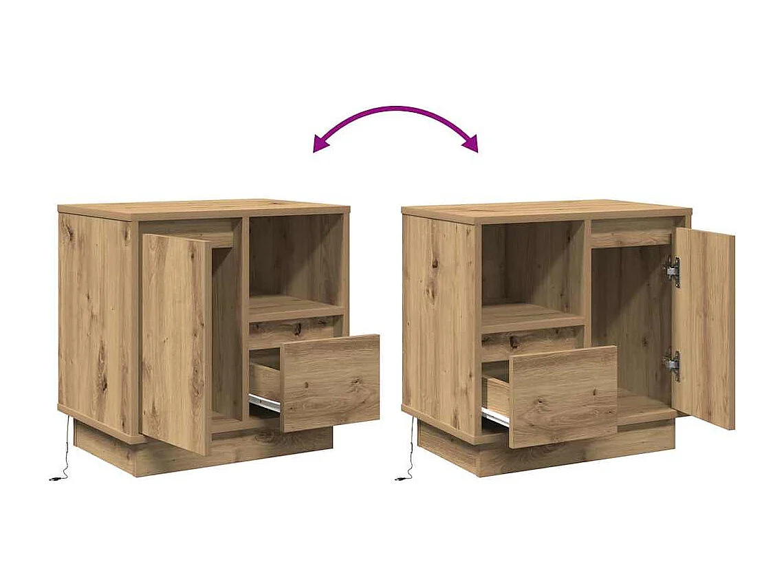 Nachttisch-Beistelltisch Artisan-Eiche 50 x 34,5 x 50 cm Holzwerkstoff SHL57971