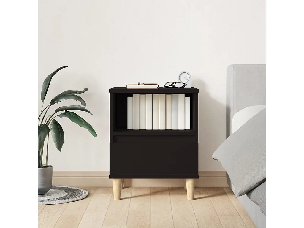 Nachttisch-Beistelltisch Schwarz 40x35x50 cm SHL28310