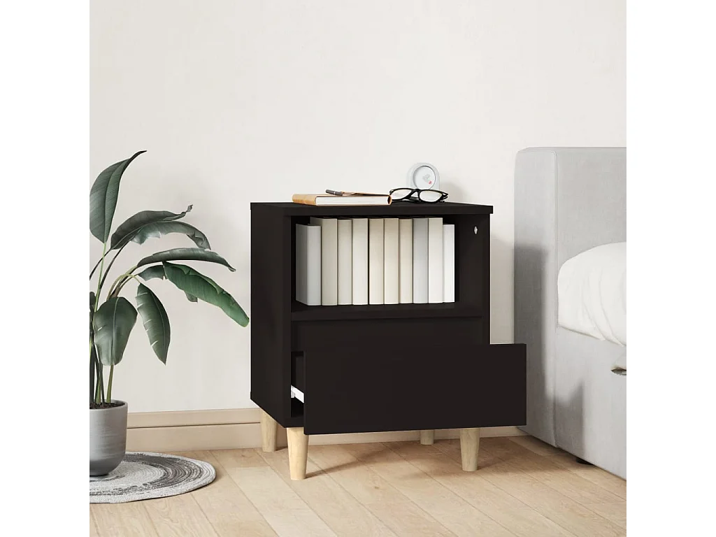 Nachttisch-Beistelltisch Schwarz 40x35x50 cm SHL28310