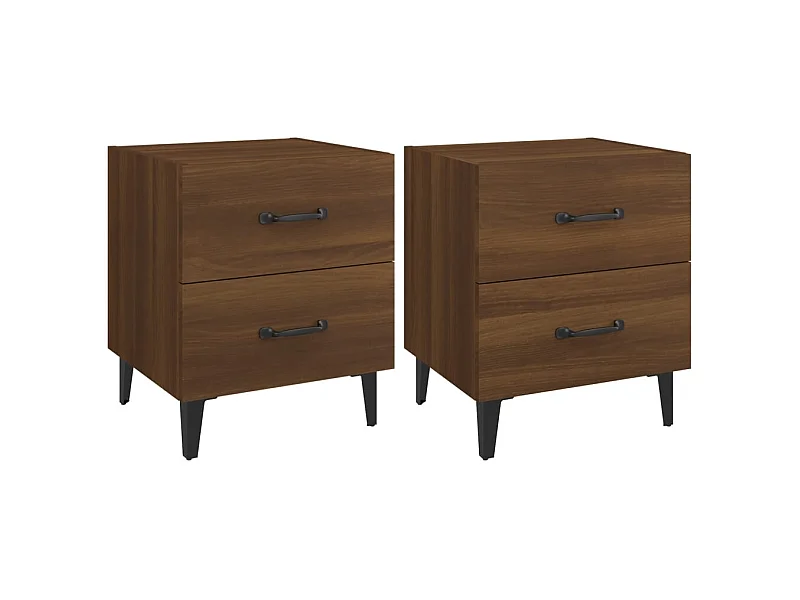 Mesa de Cabeceira Moderna 2 peças 40x35x47.5 cm cor carvalho castanho