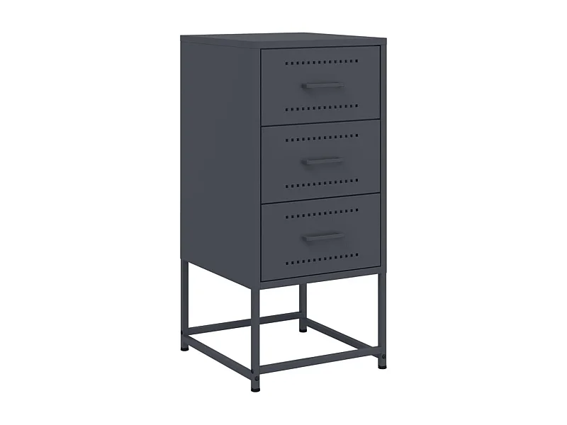 Table de chevet Étroite-Table d'appoint-Table de nuit anthracite 36x39x78 cm acier