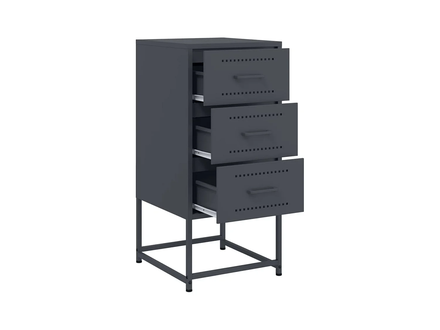 Table de chevet Étroite-Table d'appoint-Table de nuit anthracite 36x39x78 cm acier