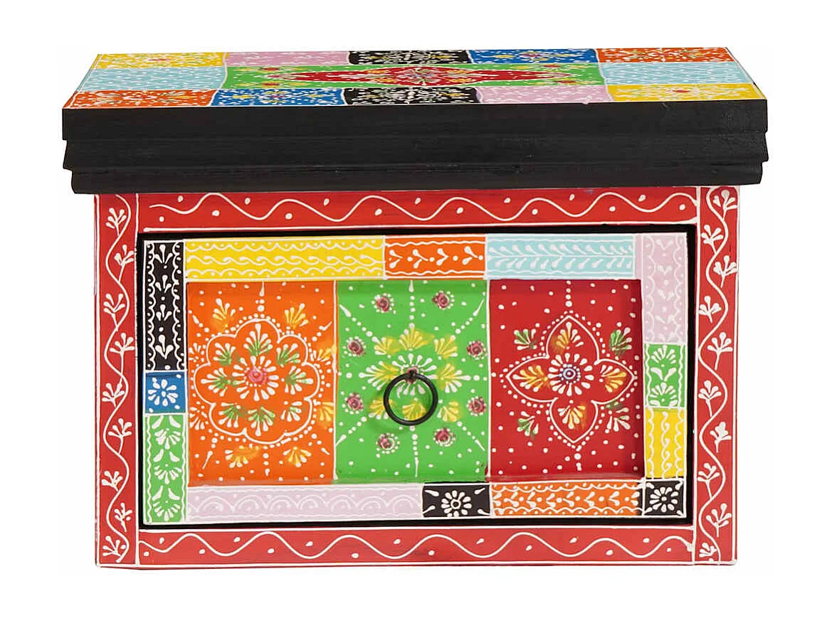 Mesita de Noche | Armario de Noche 2 uds con cajón Multicolor 40x30x28 cm