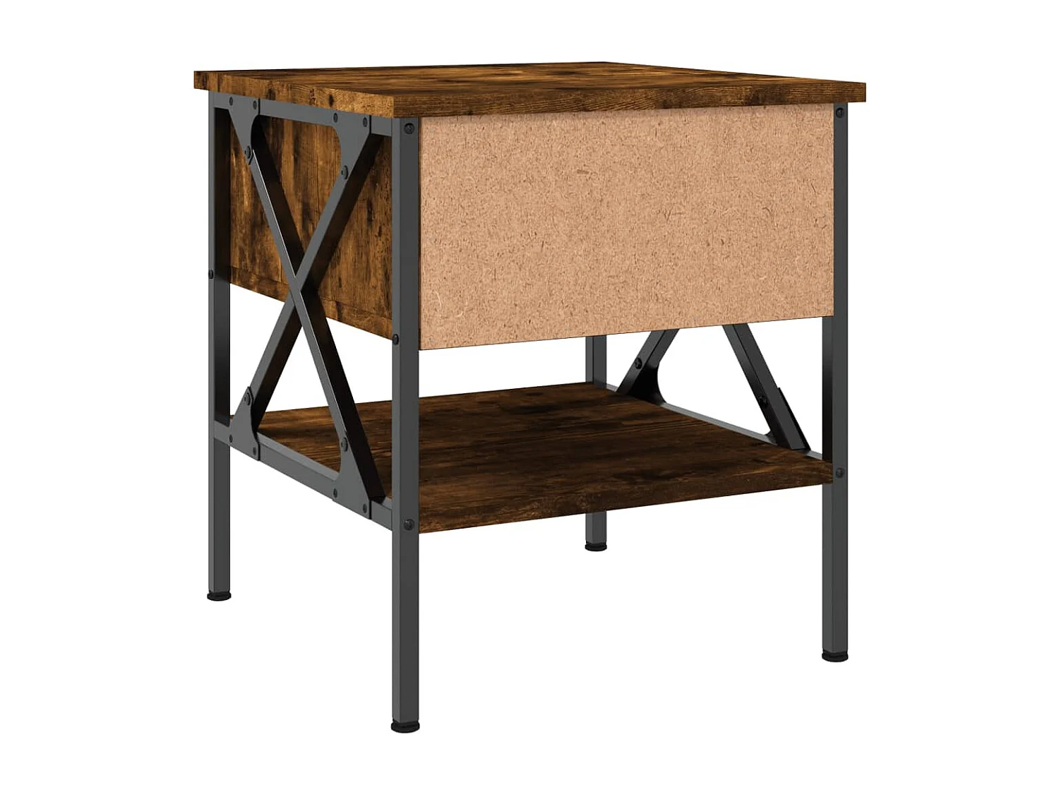 Nachttisch 2er Set-Beistelltisch-Nachttischkommode Räuchereiche 40x42x45 cm Holzwerkstoff SHL87786