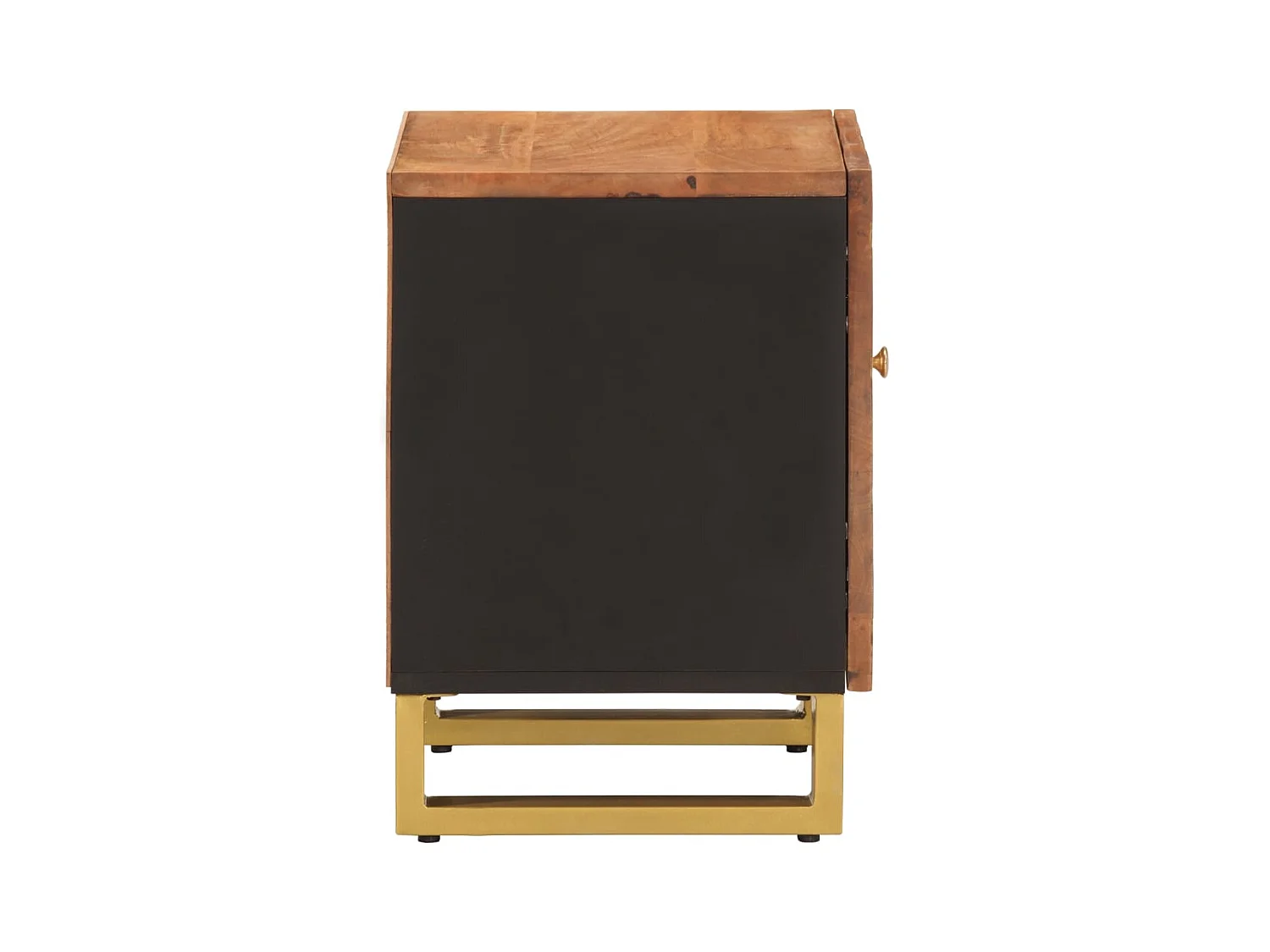 Mesitas de noche | Mesilla de noche 2 uds madera maciza de mango marrón y negro