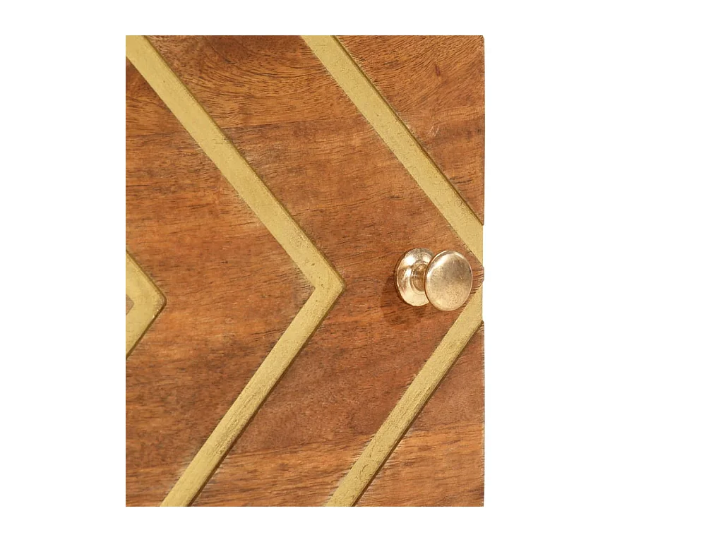 Mesitas de noche | Mesilla de noche 2 uds madera maciza de mango marrón y negro