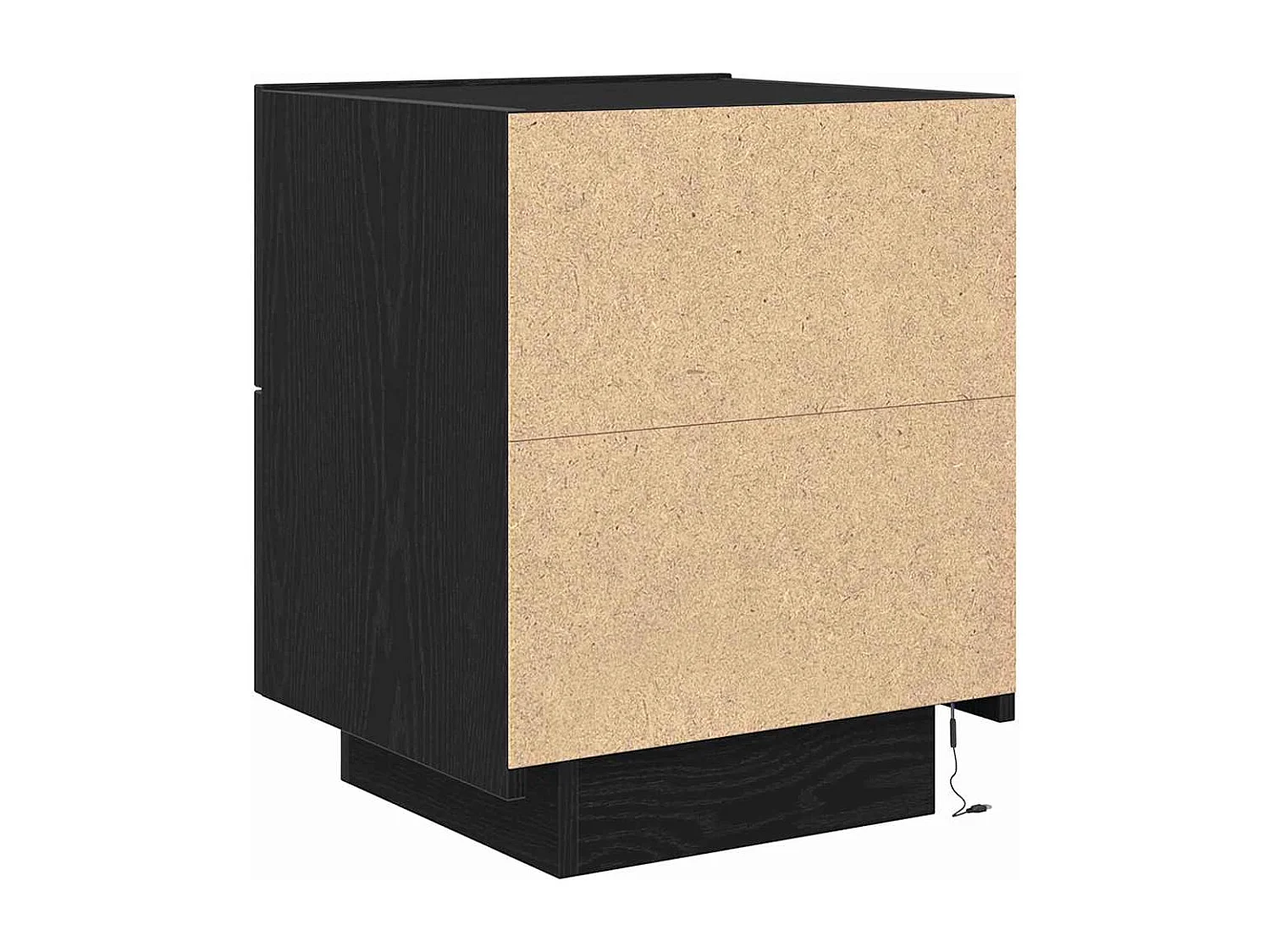 Mesita de Noche | Armario de Noche 2 uds con cajón Roble negro