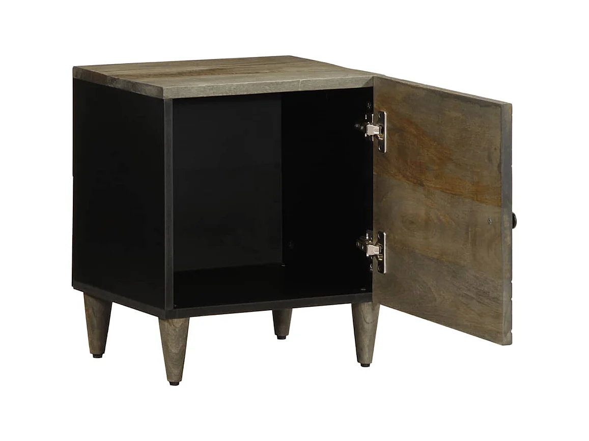 Mesitas de noche | Mesilla de noche 2 uds madera maciza mango gris claro 40x33x46 cm