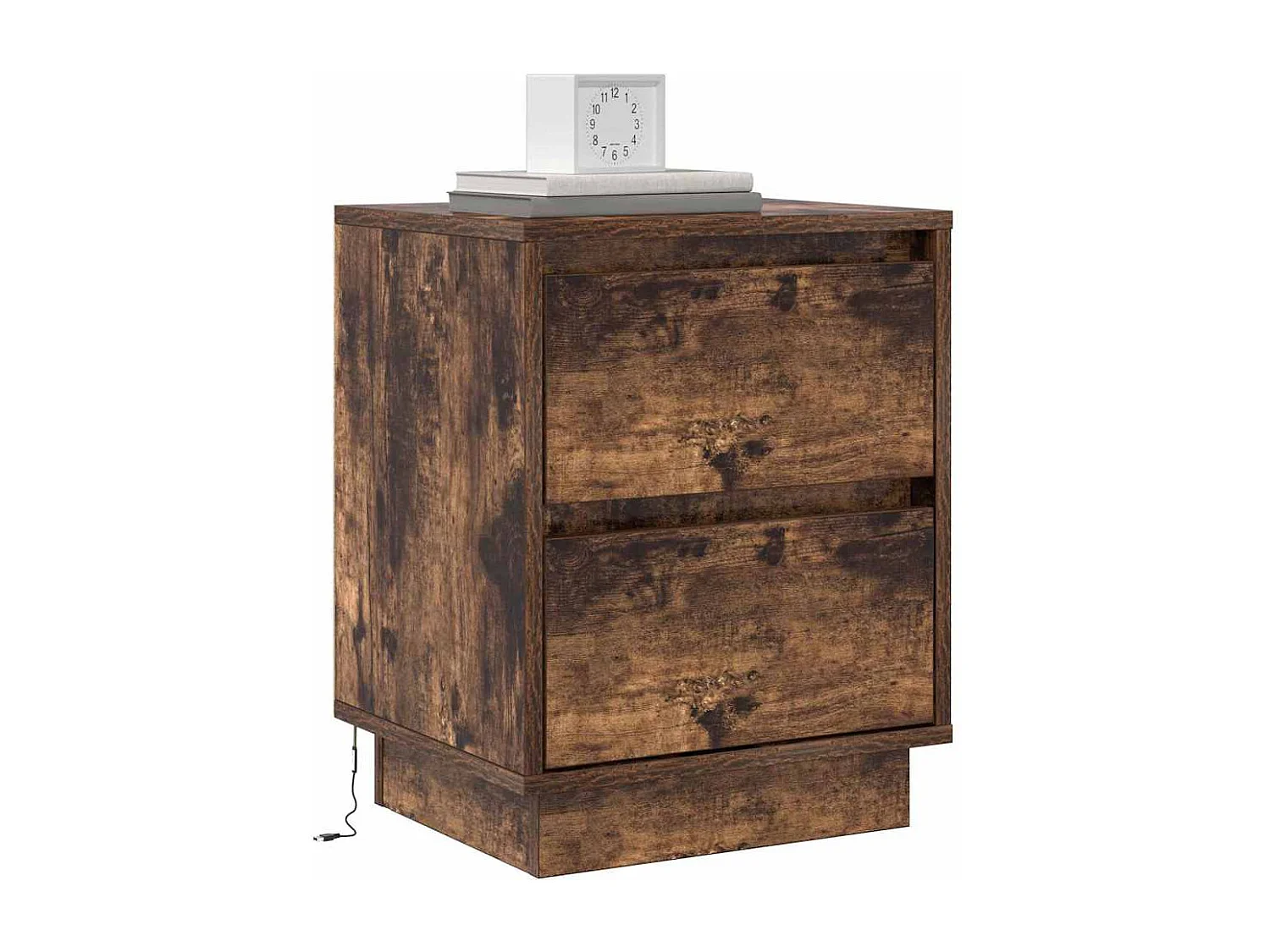 Nachttisch 2er Set-Beistelltisch Geräucherte Eiche 39 x 34,5 x 50 cm SHL97984