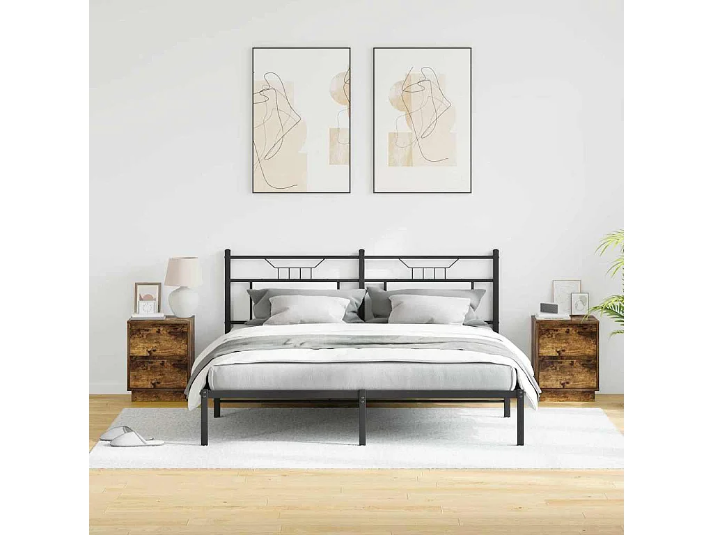 Nachttisch 2er Set-Beistelltisch Geräucherte Eiche 39 x 34,5 x 50 cm SHL97984