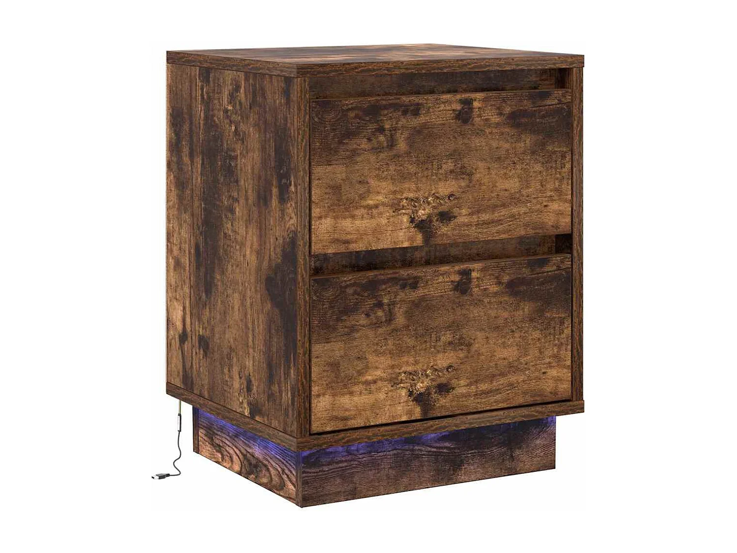 Nachttisch 2er Set-Beistelltisch Geräucherte Eiche 39 x 34,5 x 50 cm SHL97984