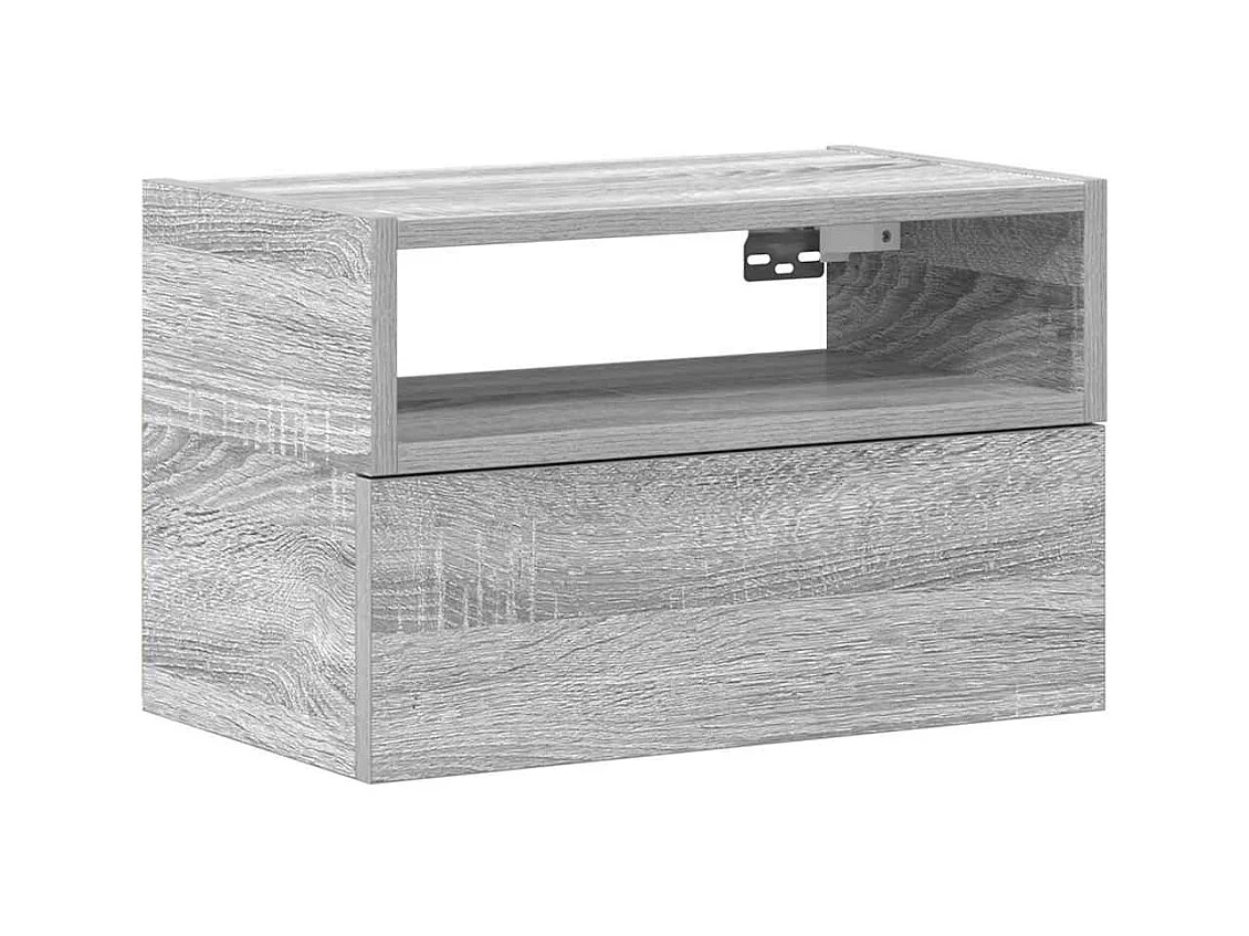Mesita de noche | Mesilla de noche de pared color gris sonoma 45x26x28,5 cm