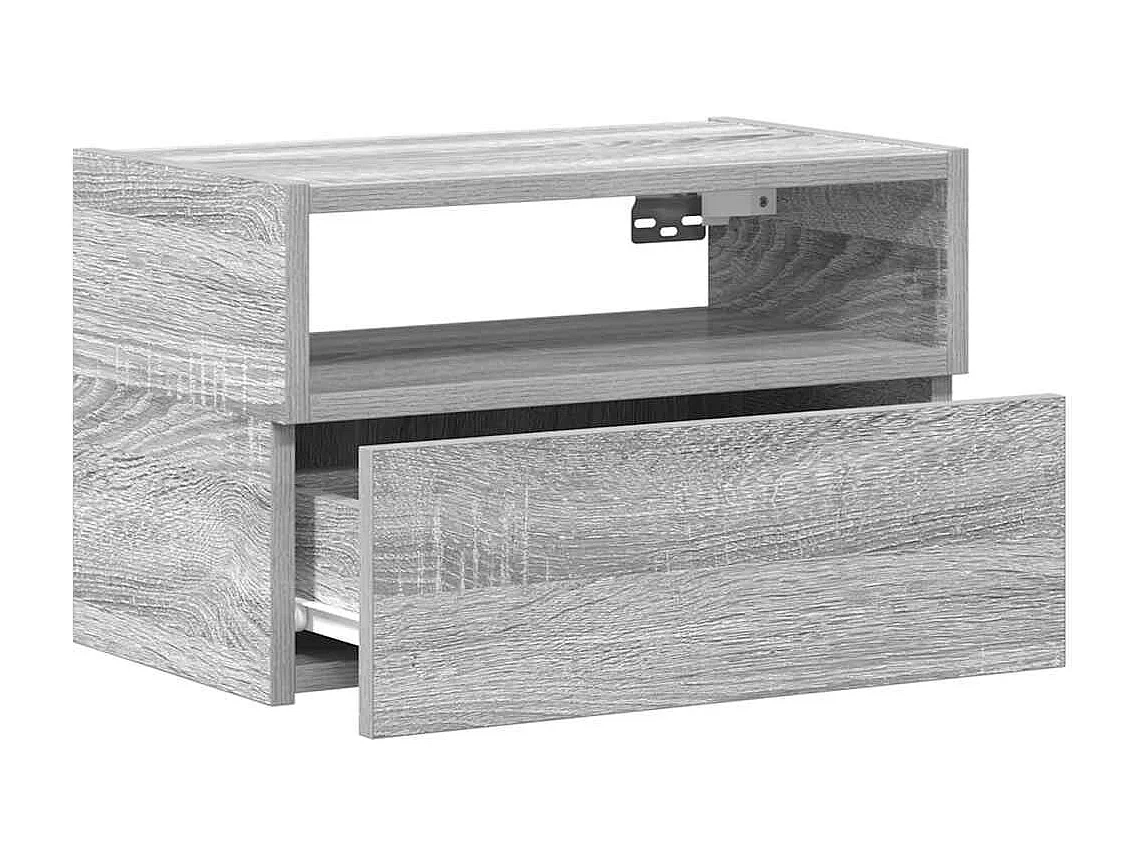 Mesita de noche | Mesilla de noche de pared color gris sonoma 45x26x28,5 cm