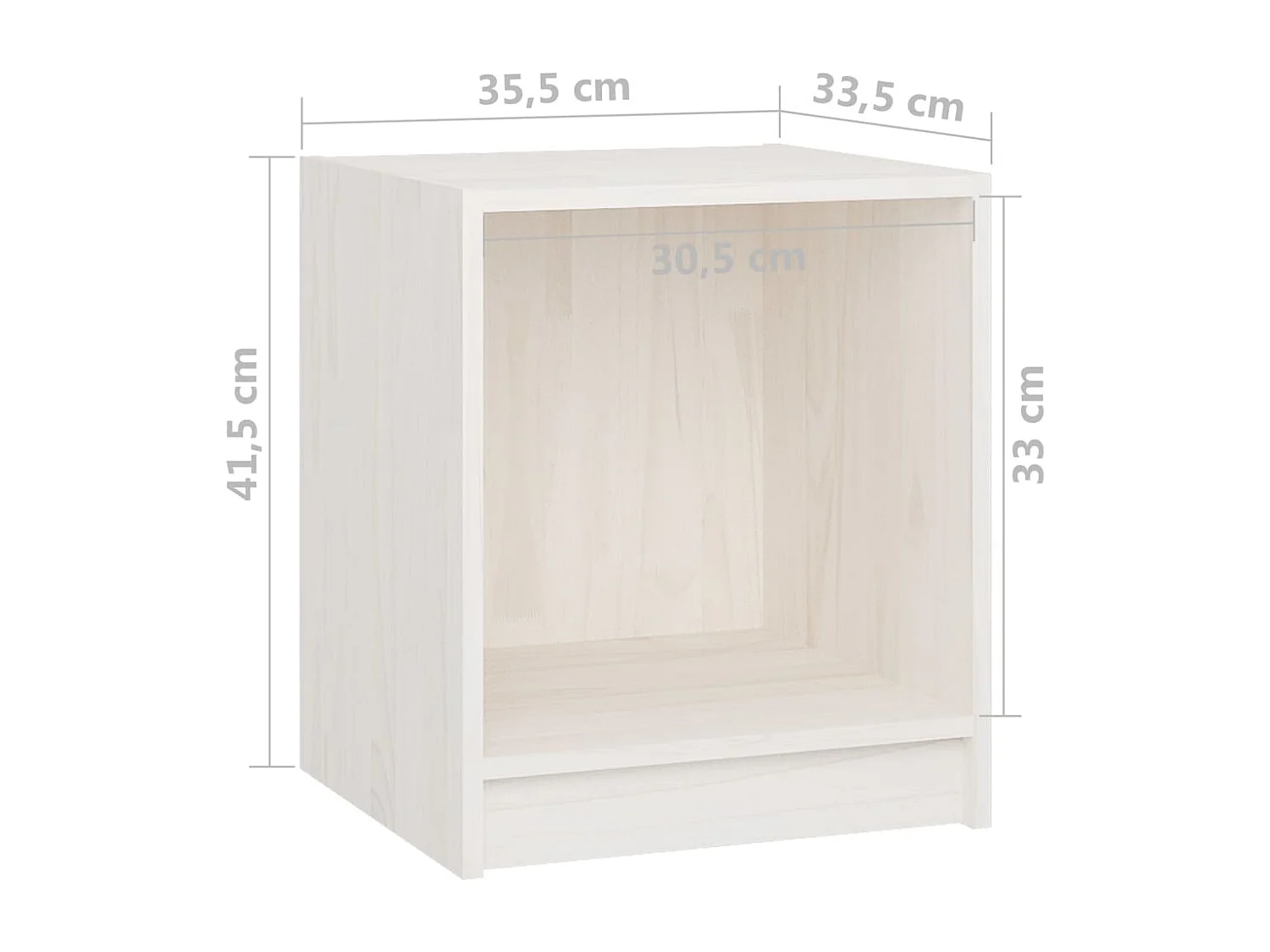 Mesita de noche | Mesilla de noche 2 uds madera de pino blanco 35,5x33,5x41,5 cm