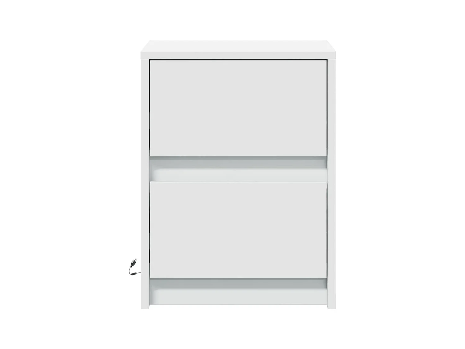 Mesitas de noche | Mesilla de noche con luces LED 2 uds madera ingeniería blanca