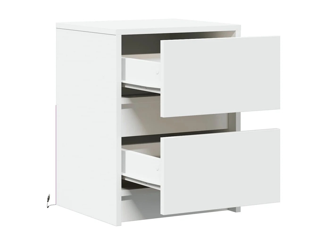 Nachttische mit LED-Leuchten 2er Set | Beistelltisch Weiß Holzwerkstoff SHL40966