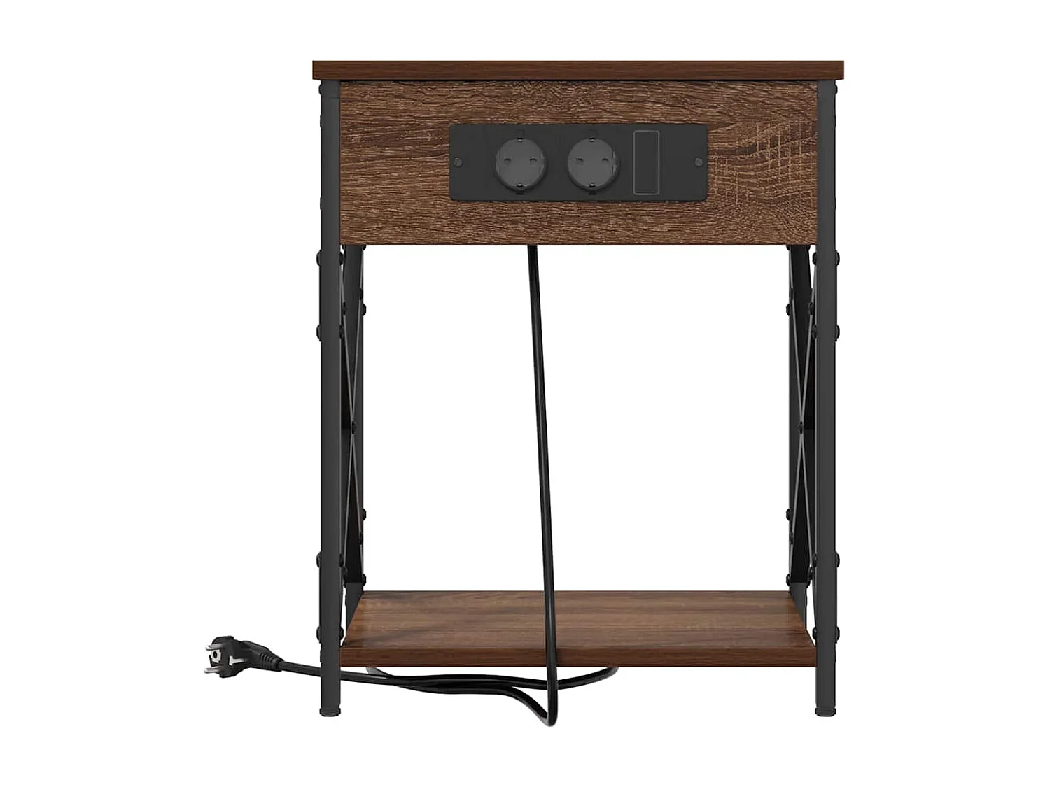 Lot de 2 Tables de chevet avec rangement Chêne marron 41x31x51 cm