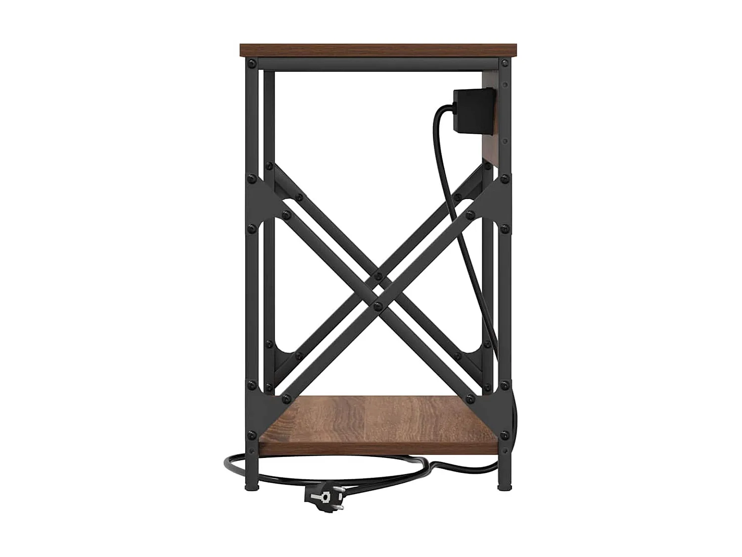 Lot de 2 Tables de chevet avec rangement Chêne marron 41x31x51 cm