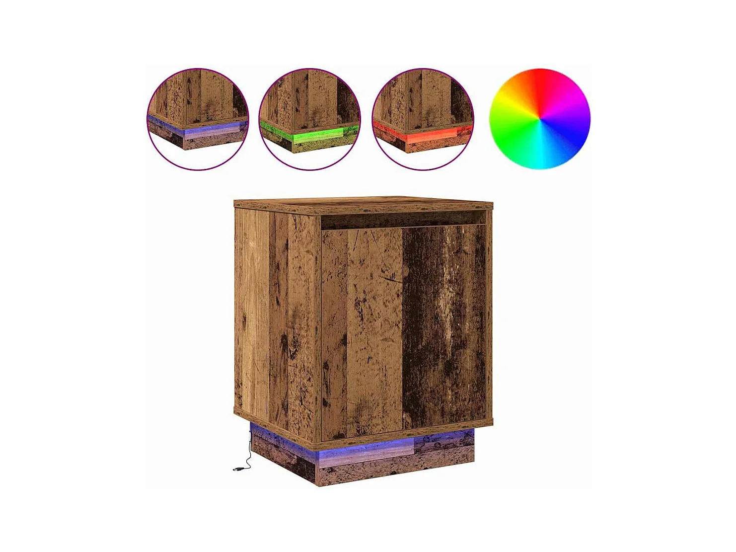 Mesita de Noche | Armario de Noche 2 uds Madera vieja 39x34.5x50 cm