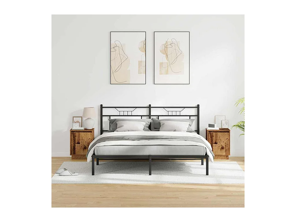 Mesita de Noche | Armario de Noche 2 uds Madera vieja 39x34.5x50 cm