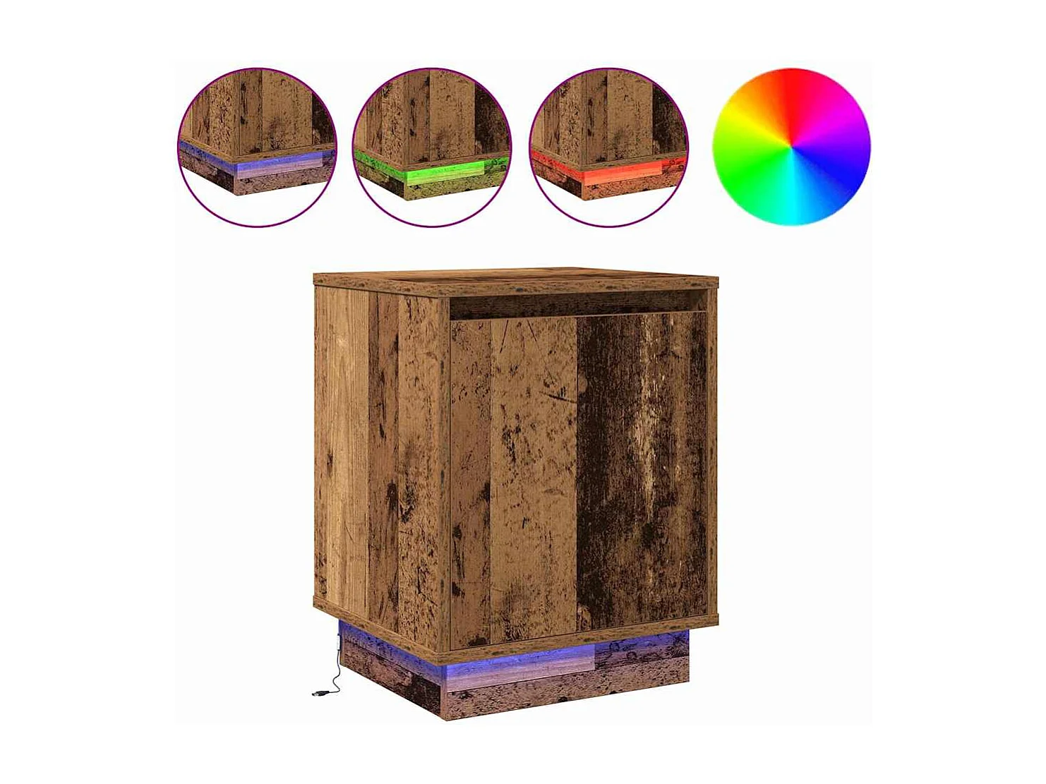 Nachttisch 2er Set-Beistelltisch Altholz 39 x 34,5 x 50 cm Holzwerkstoff SHL97526