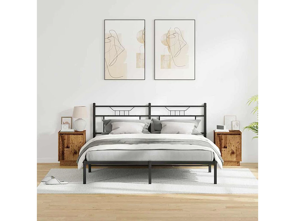 Nachttisch 2er Set-Beistelltisch Altholz 39 x 34,5 x 50 cm Holzwerkstoff SHL97526