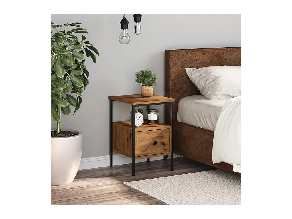 Mesita de noche | Mesilla de noche madera de ingeniería roble artisan 34x36x50 cm