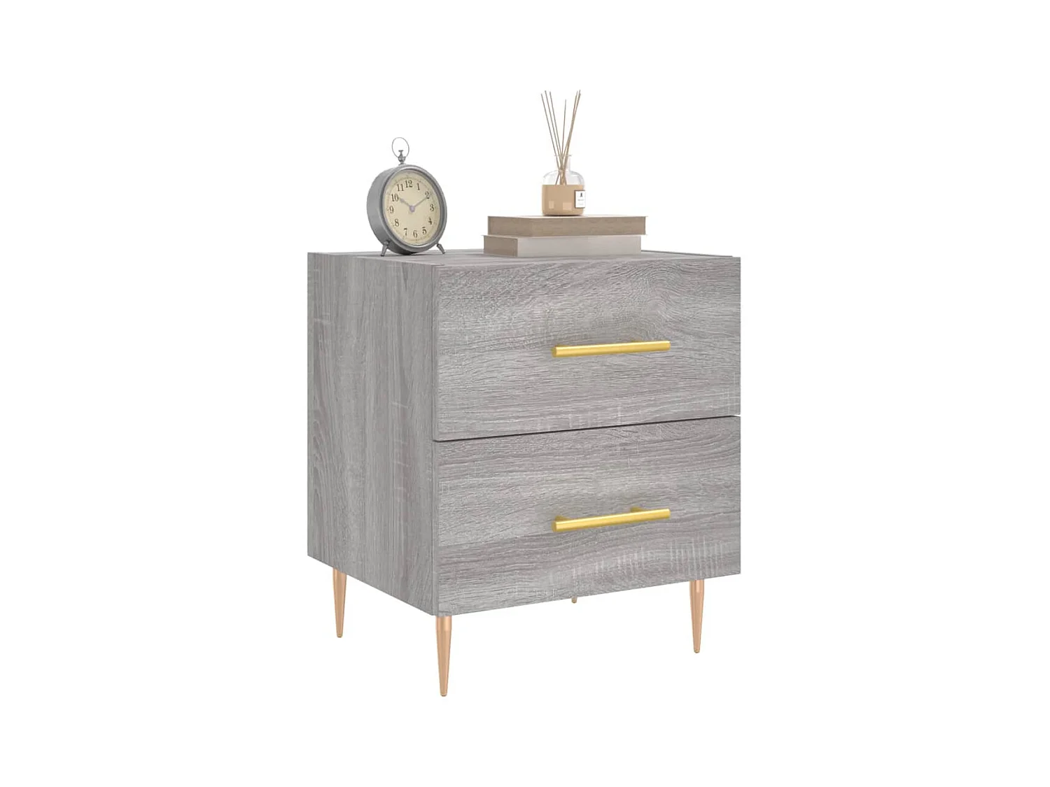 Mesitas de noche | Mesilla de noche 2 uds madera ingeniería gris Sonoma 40x35x47,5 cm