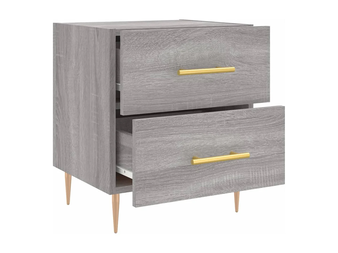 Nachttisch 2er Set-Beistelltisch-Nachttischkommode Grau Sonoma 40x35x47,5 cm Holzwerkstoff SHL66275