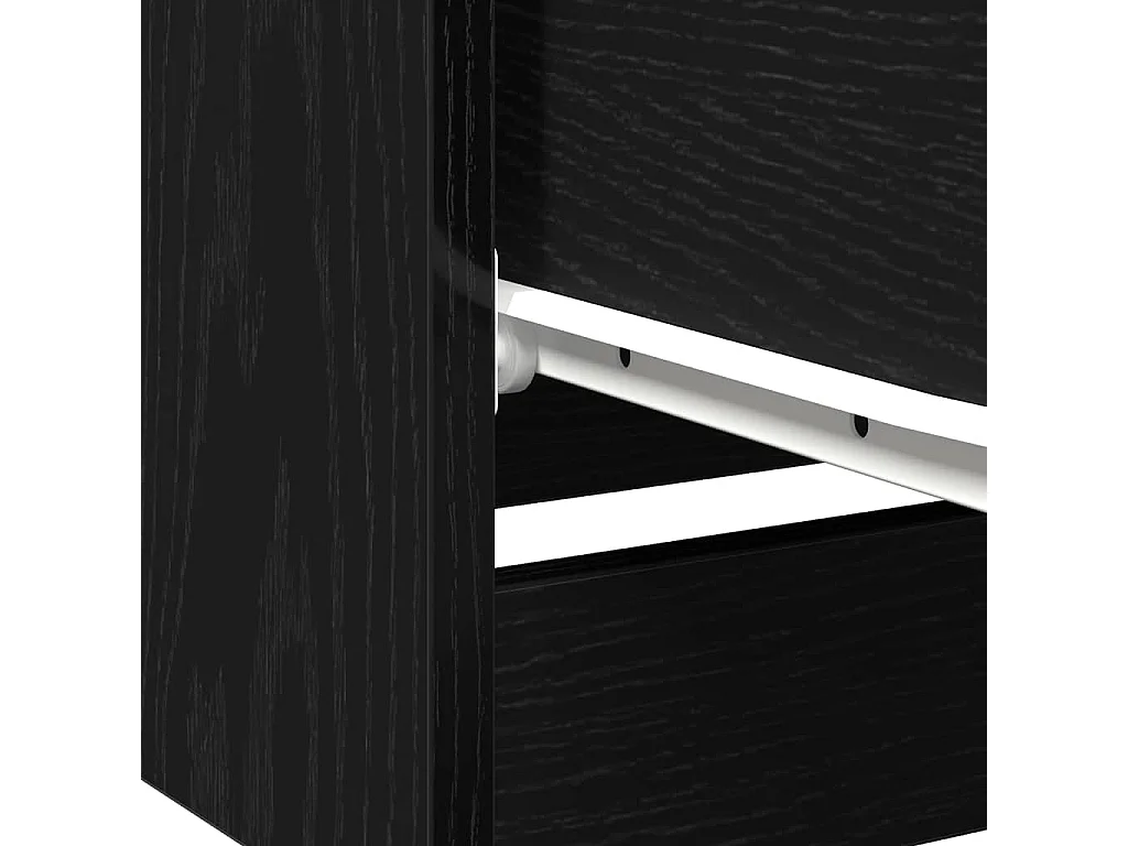 Nachttisch-Beistelltisch Schwarz Eichen-Optik 40 x 65 x 65 cm Holzwerkstoff SHL39584