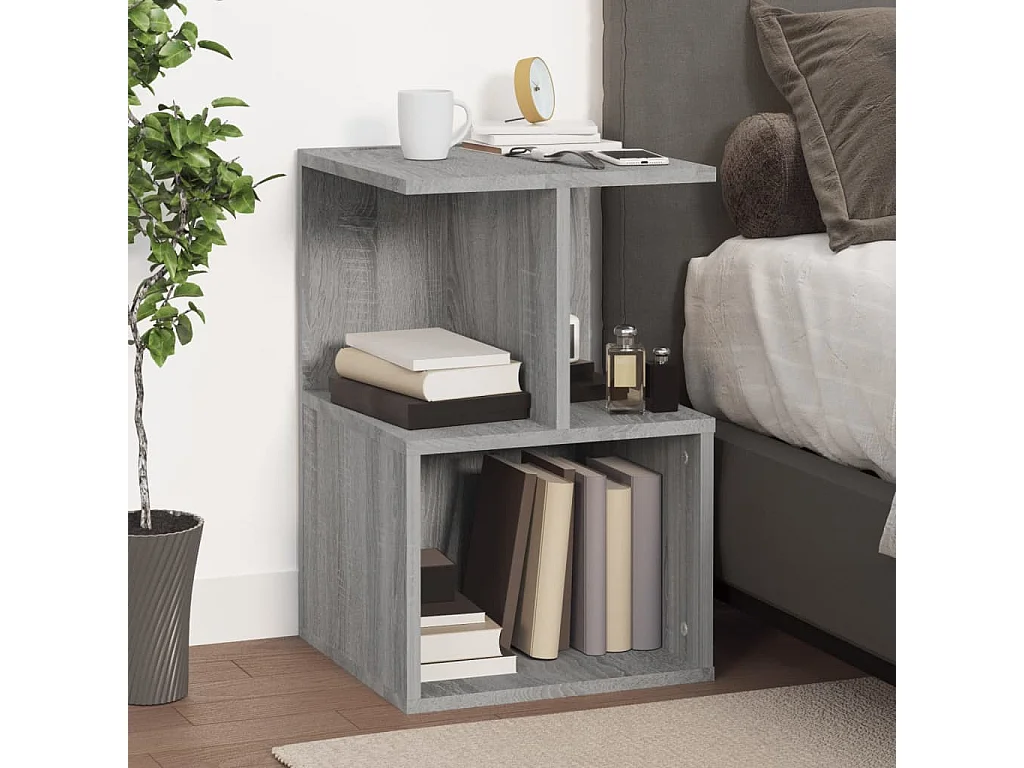 Nachttisch-Beistelltisch Grau Sonoma 35x35x55 cm Holzwerkstoff SHL62415