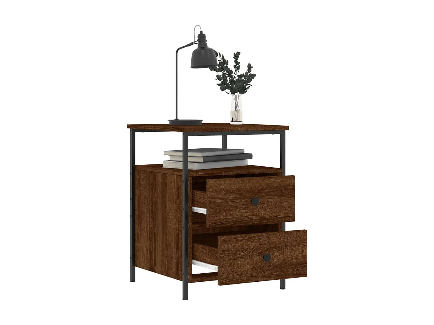 Nachttisch-Beistelltisch Braun Eichen-Optik 44x45x60 cm Holzwerkstoff SHL17551