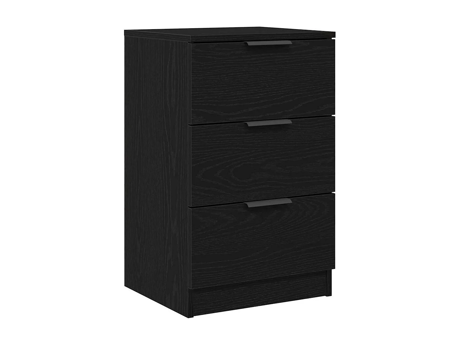 Nachttisch 2er Set-Beistelltisch Schwarz Eichen-Optik 40 x 65 x 65 cm SHL10970