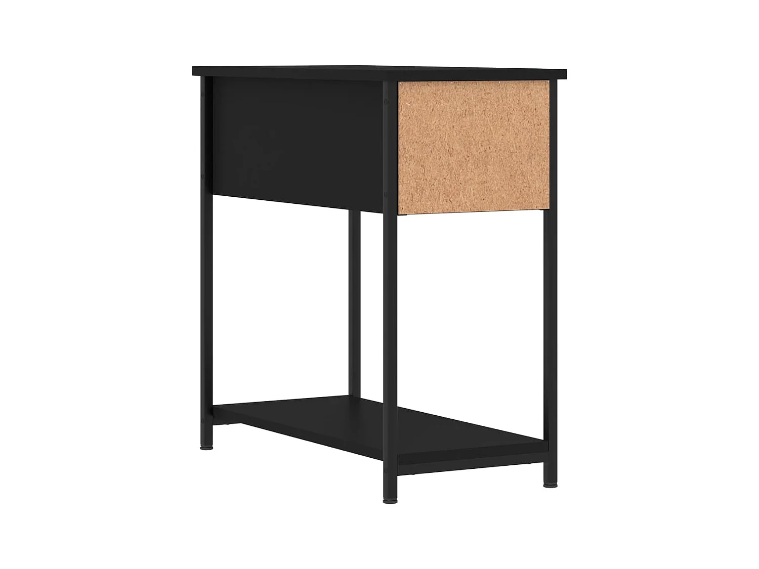 Mesita de noche | Mesilla de noche madera de ingeniería negra 30x60x60 cm