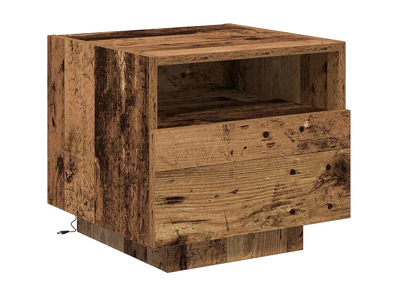 Mesita de Noche | Armario de Noche | Mesa auxiliar Madera vieja 40x39x37 cm Madera contrachapada