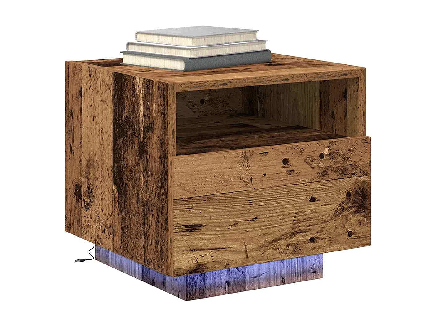 Mesita de Noche | Armario de Noche | Mesa auxiliar Madera vieja 40x39x37 cm Madera contrachapada