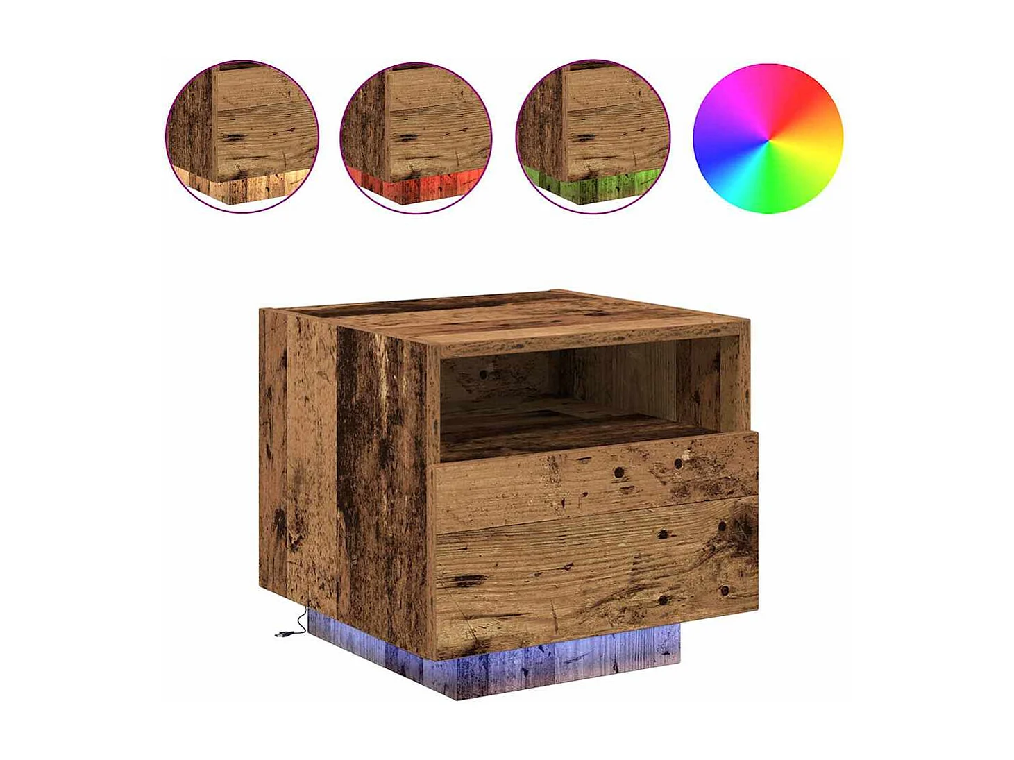 Mesita de Noche | Armario de Noche | Mesa auxiliar Madera vieja 40x39x37 cm Madera contrachapada