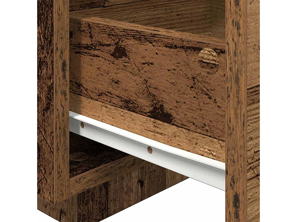 Mesita de Noche | Armario de Noche | Mesa auxiliar Madera vieja 40x39x37 cm Madera contrachapada